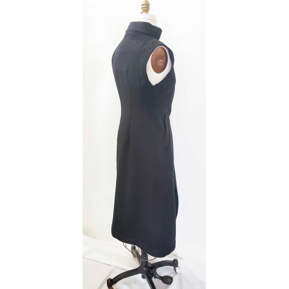 HARPUTS OWN Women's Black Asymmetrical COUTURE SQUARE Wool VEST Sleeveless Coat - Picture 12 of 14